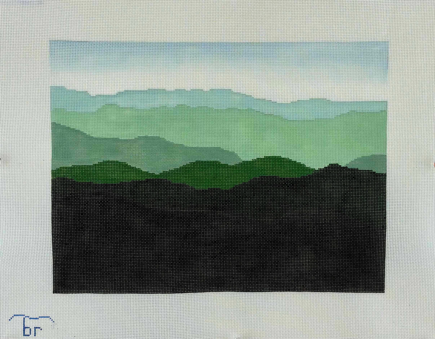 Green Mountains - large on 18 mesh