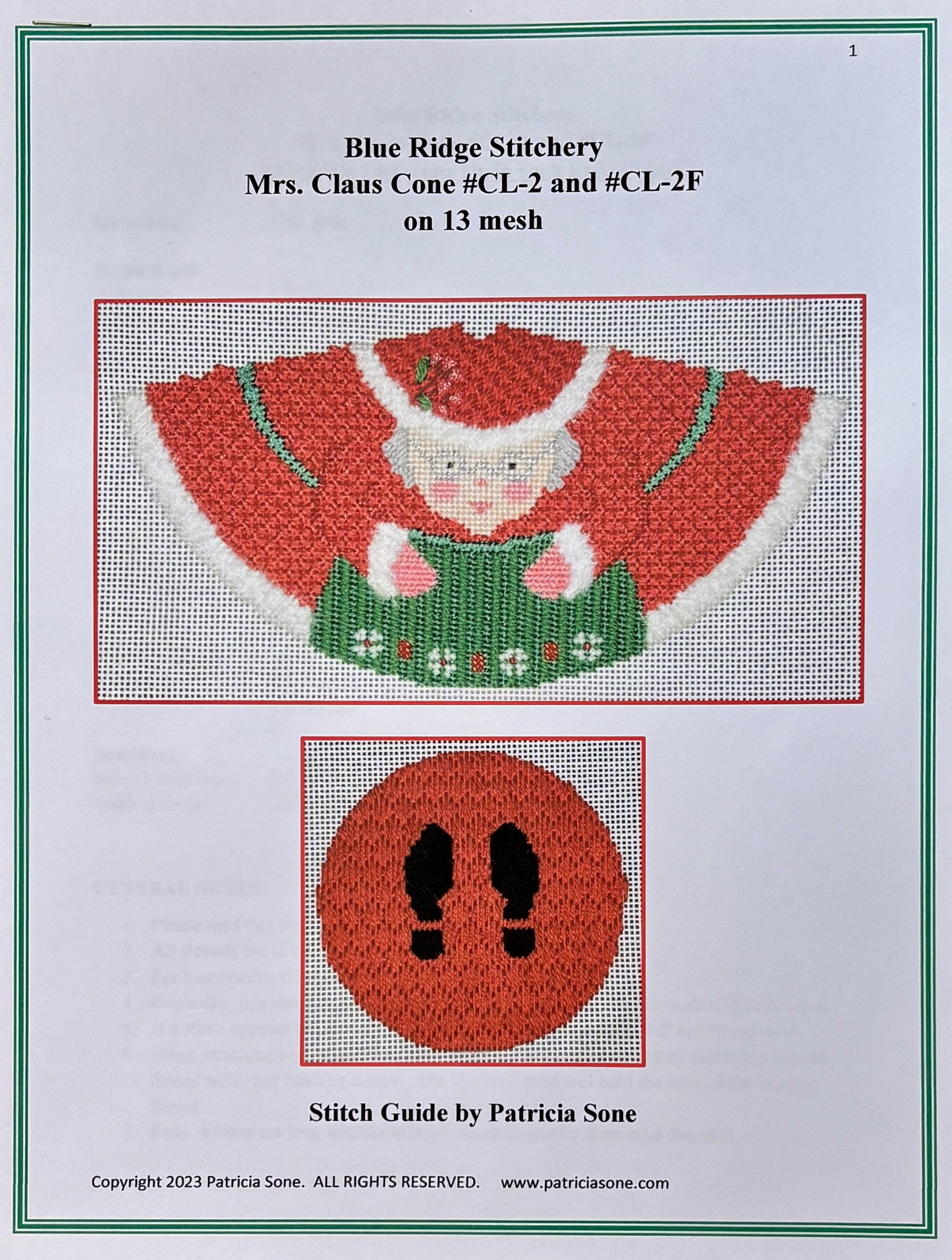 Cone: Mrs Claus Stitch Guide