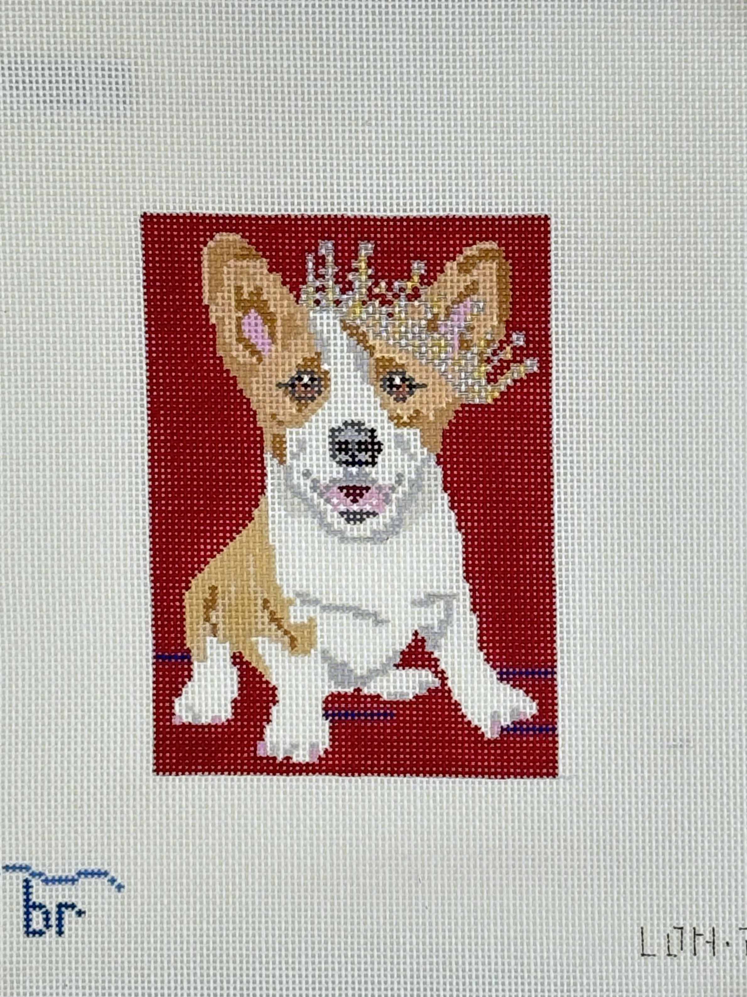 Corgi Queen - 18 mesh – Blue Ridge Stitchery