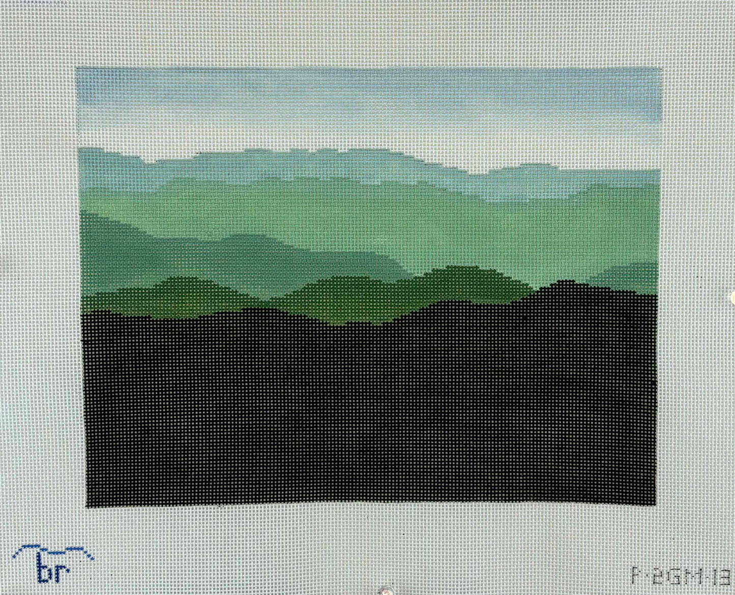 Green Mountains - large on 13 mesh